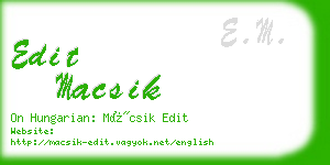 edit macsik business card